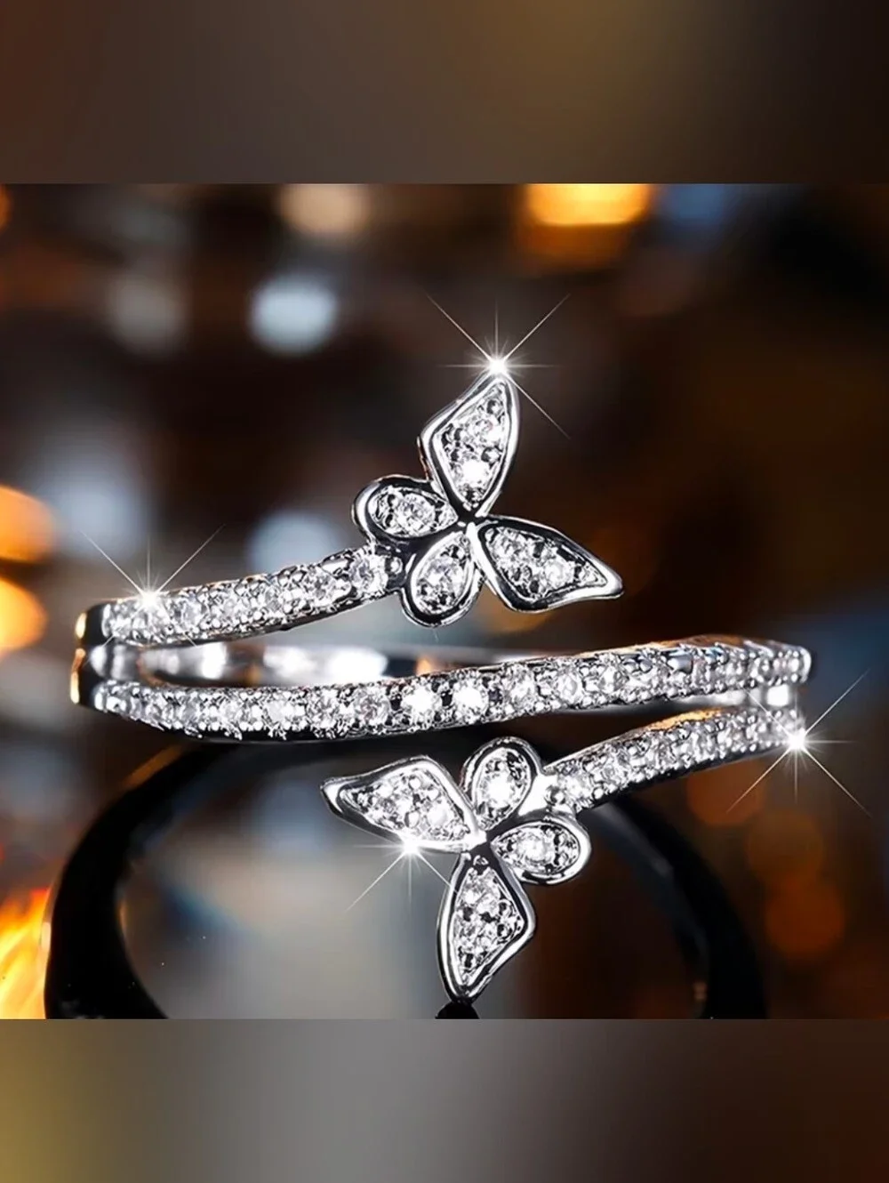 $8 Each Or Bundle 5/$20 Sterling Silver Butterfly Pavé Ring